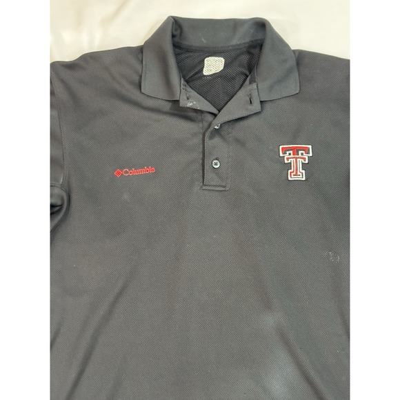 Texas Tech Red Raiders Columbia Golf Polo Shirt Mens Size Large Black Campus - Picture 4 of 12